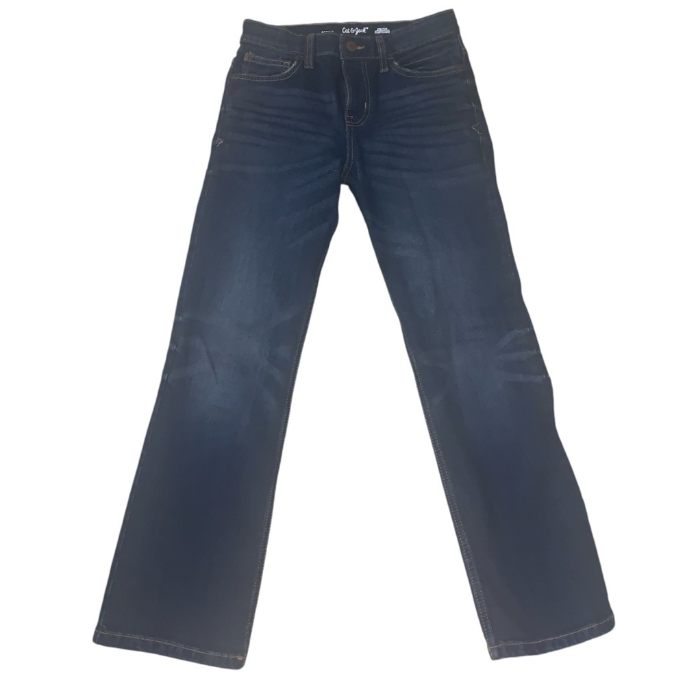 Cat & Jack Boys Size 12 Blue Jeans Stretch Bootcut Fit